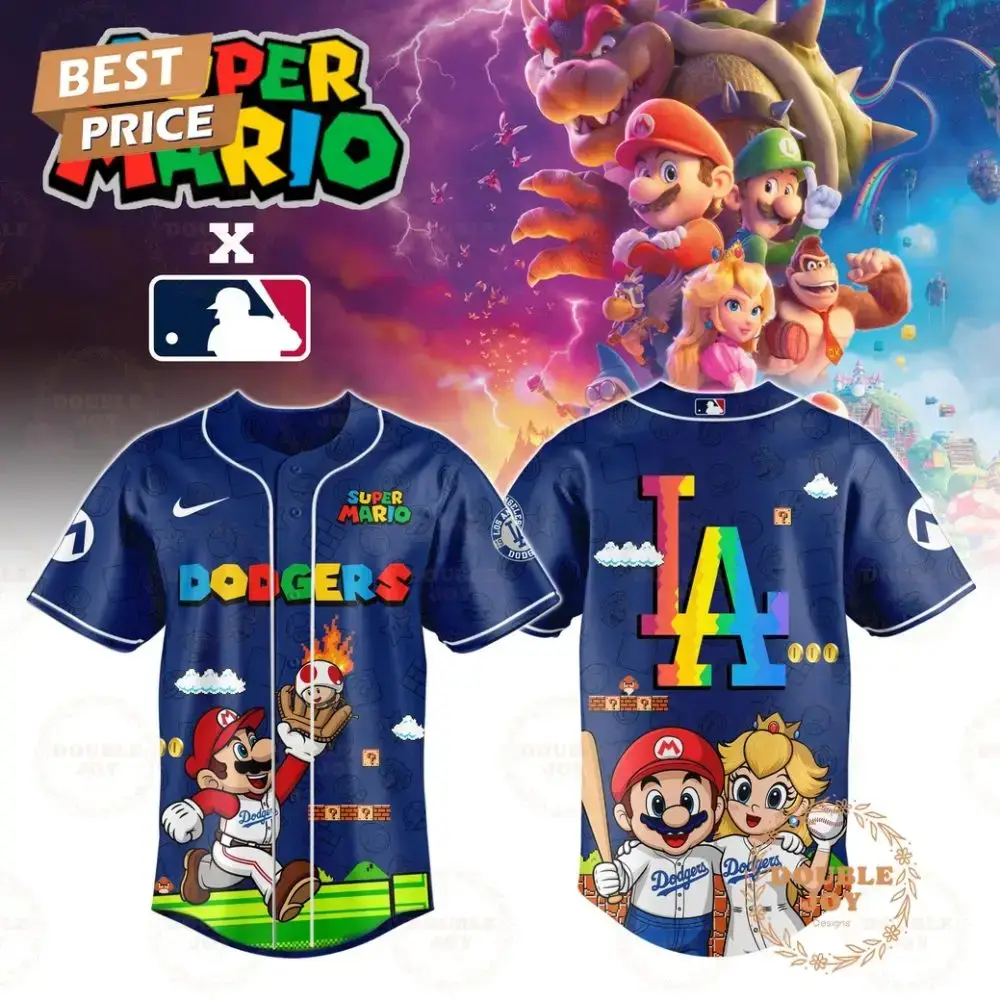 Los Angeles Dodgers Super Mario Night 2025 Limited Edition Baseball Jersey Image