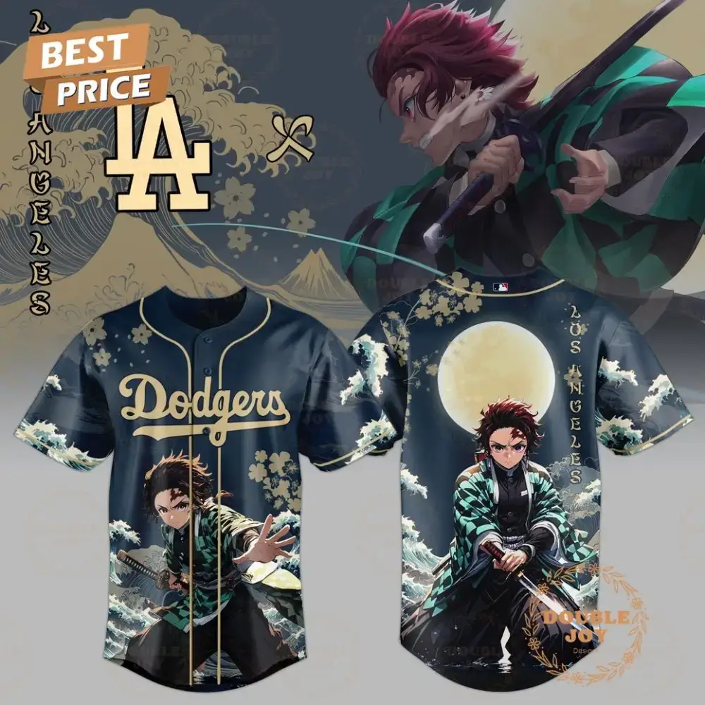 Los Angeles Dodgers Tanjiro Kamado X Demon Slayer: Kimetsu No Yaiba 2025 Limited Edition Baseball Jersey Image