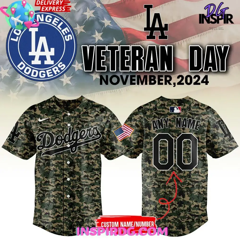 Los Angeles Dodgers Veterans Day 2024 Baseball Jersey Image