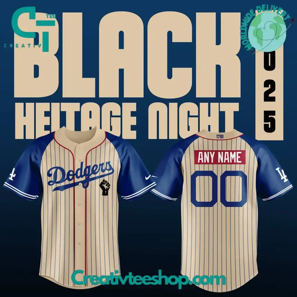 Los Angeles Dodgers X Black Heritage Night 2025 Special Edition Baseball Jersey Image