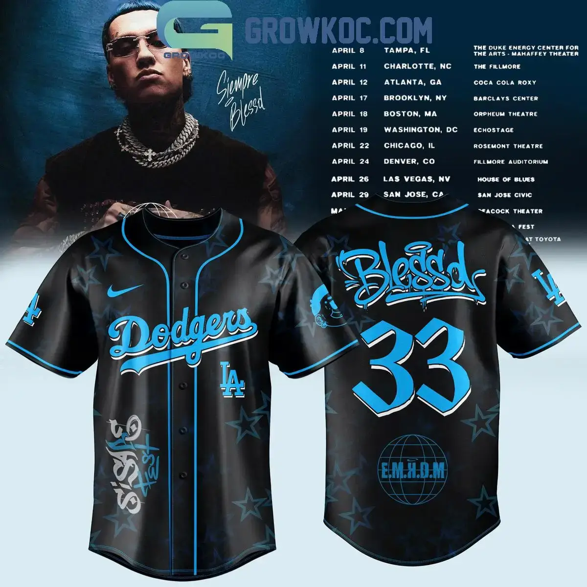 Los Angeles Dodgers x Blessd EMHDM Tour 2026 Jersey Image