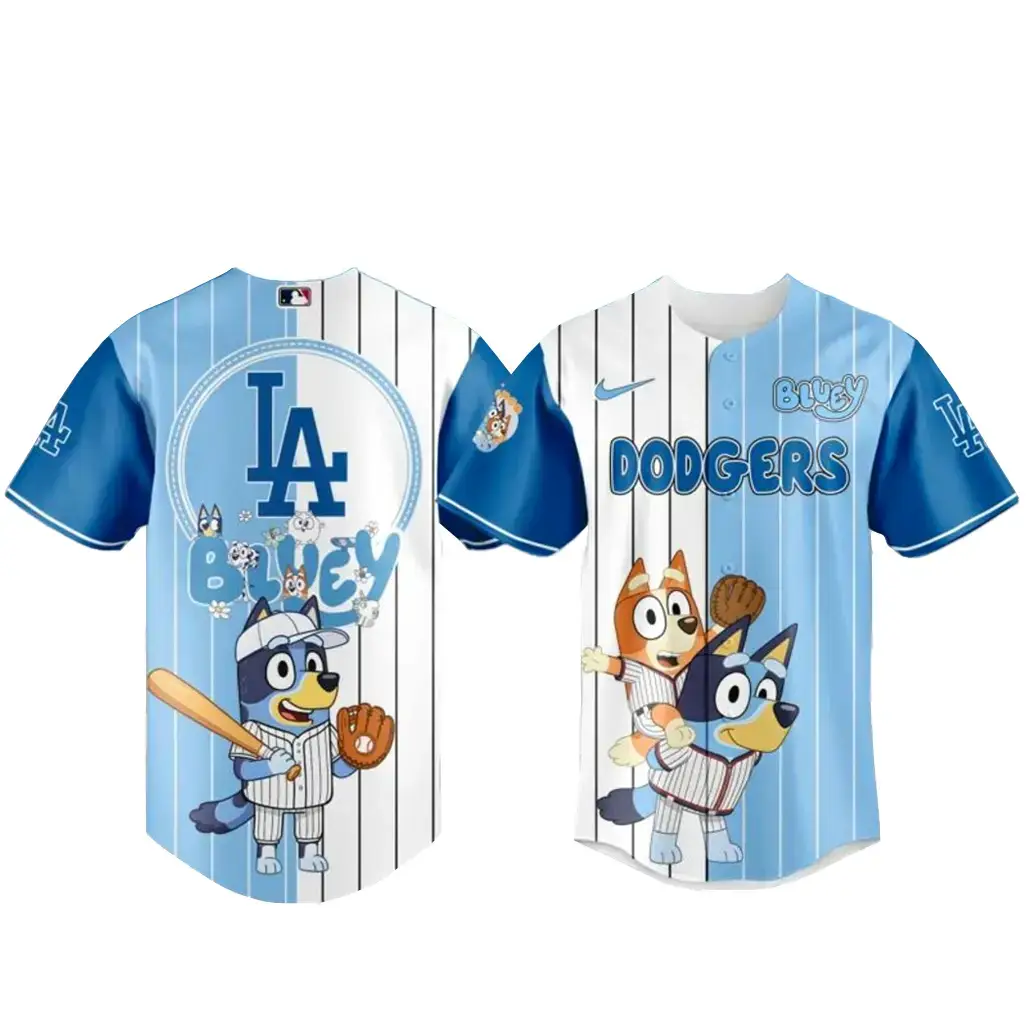 Los Angeles Dodgers x Bluey Fans Baseball Jersey Image