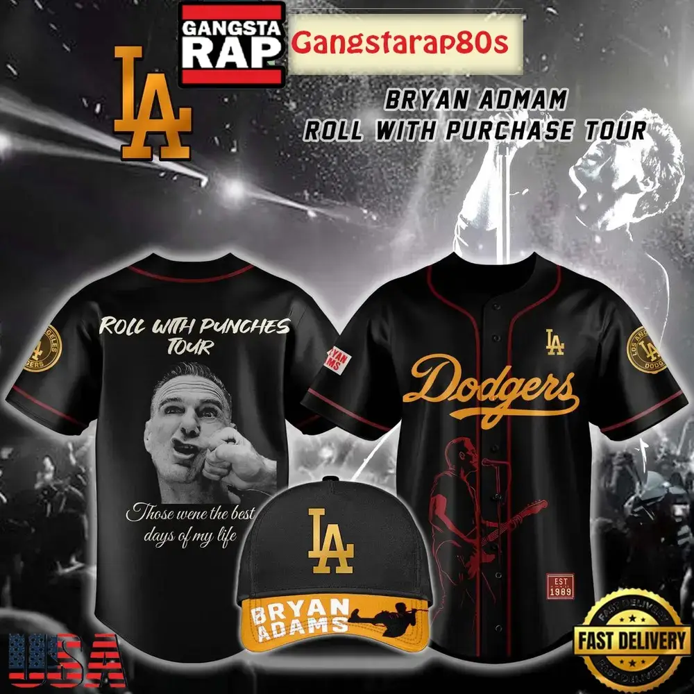 Los Angeles Dodgers x Bryan Adam Roll With Purchase Tour 2025 Baseball Jersey Image