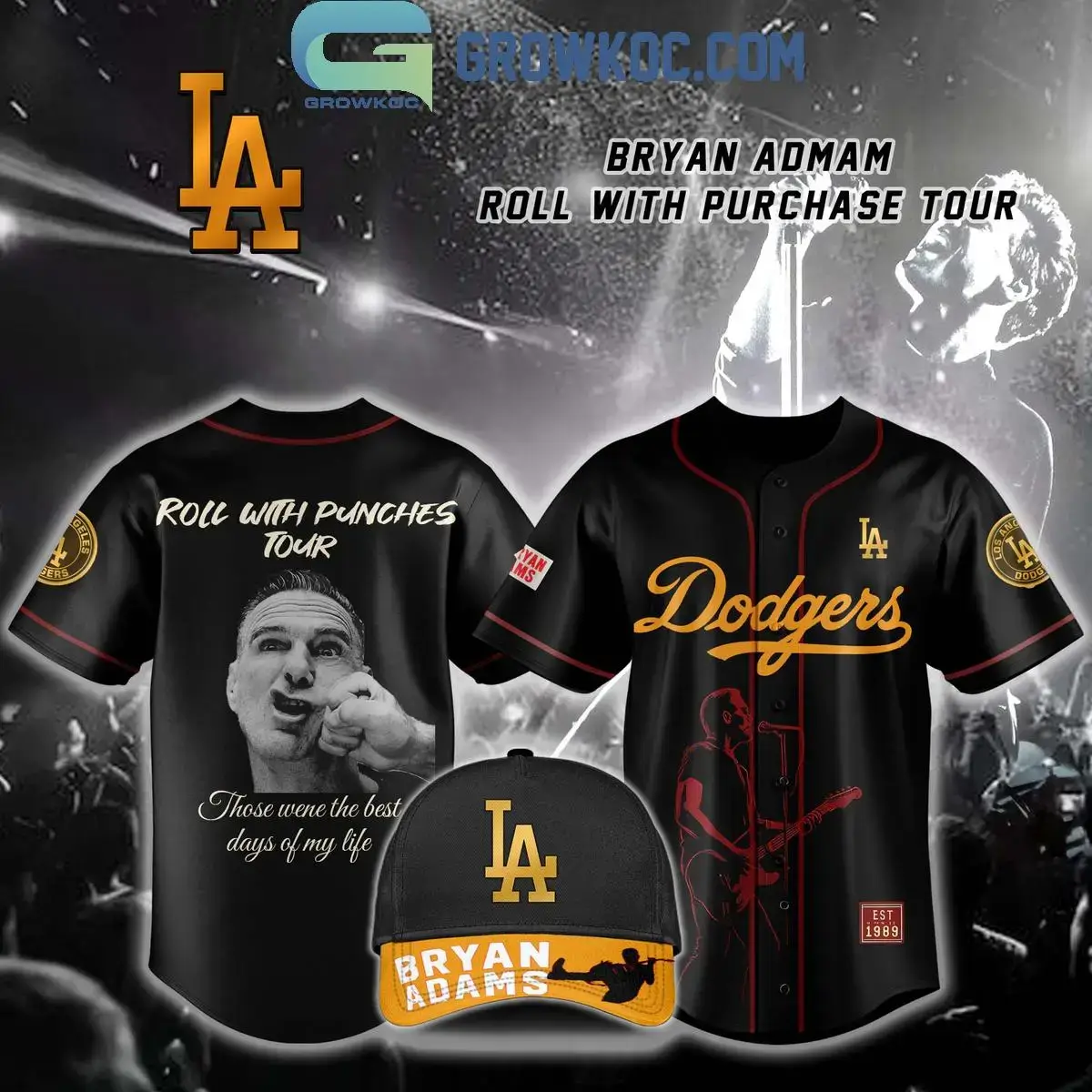 Los Angeles Dodgers x Bryan Adam Roll With Purchase Tour 2025 Jersey Image
