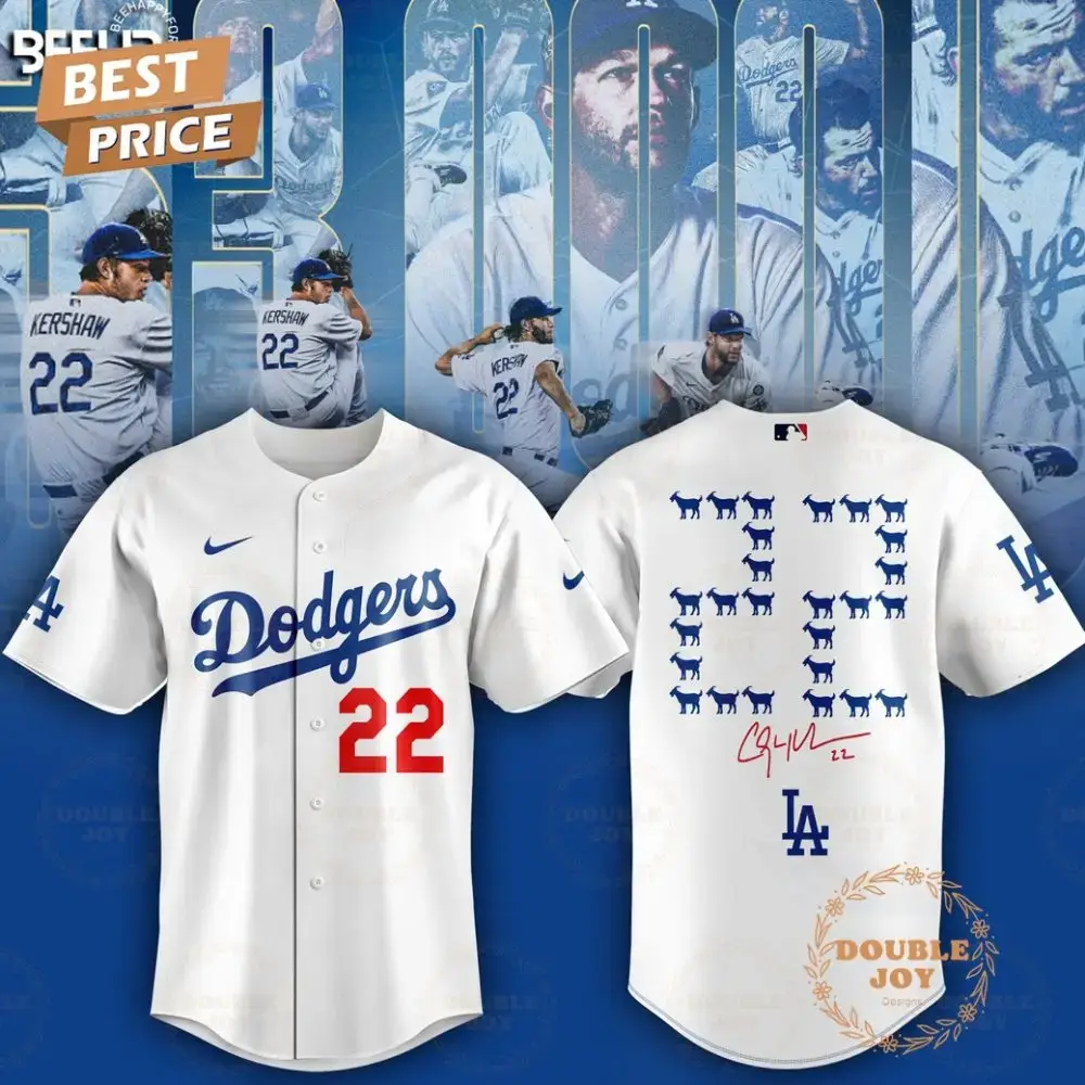 Los Angeles Dodgers X Clayton Kershaw Number 22 3000 The Strikeout Limited Edition Baseball Jersey Image