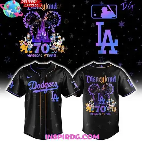 Los Angeles Dodgers X Disneyland 70Th Magical Year Special Baseball Jersey Image