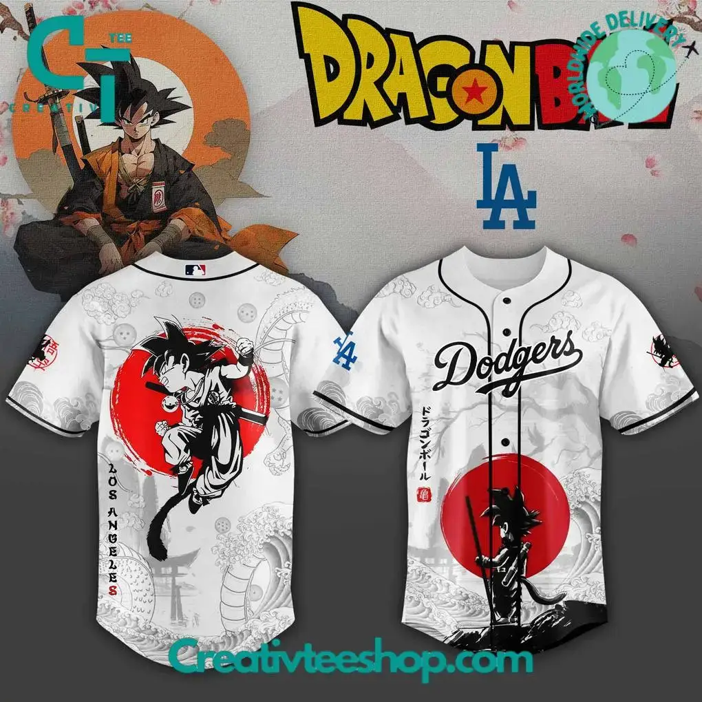 Los Angeles Dodgers X Dragon Ball 2025 Japan Edition Baseball Jersey Image