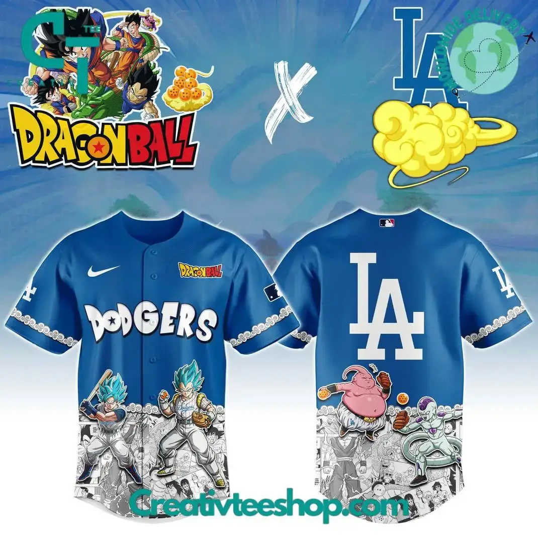 Los Angeles Dodgers X Dragon Ball Special Edition Baseball Jersey Image
