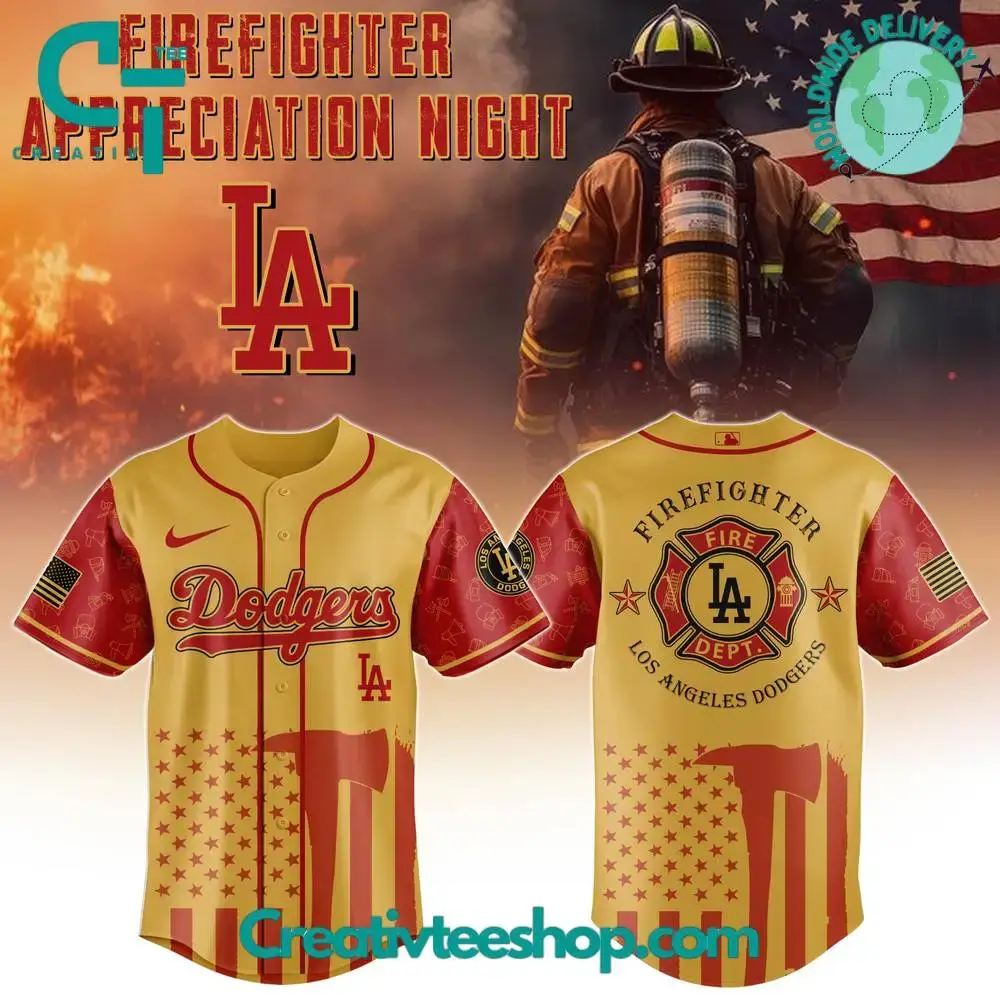 Los Angeles Dodgers X Firefighter Appreciation Night 2025 Special Baseball Jersey Image