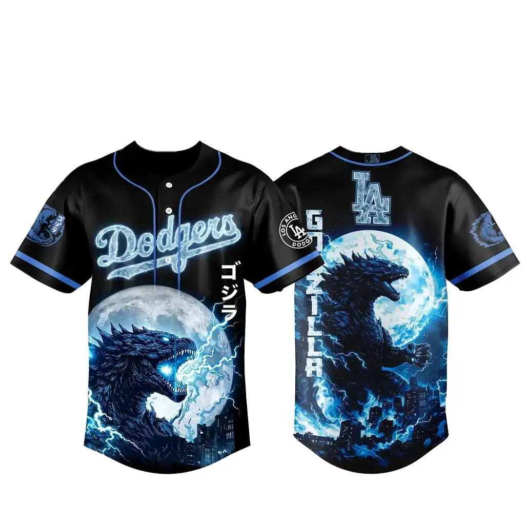 Los Angeles Dodgers x Godzilla Legendary Baseball Jersey Image
