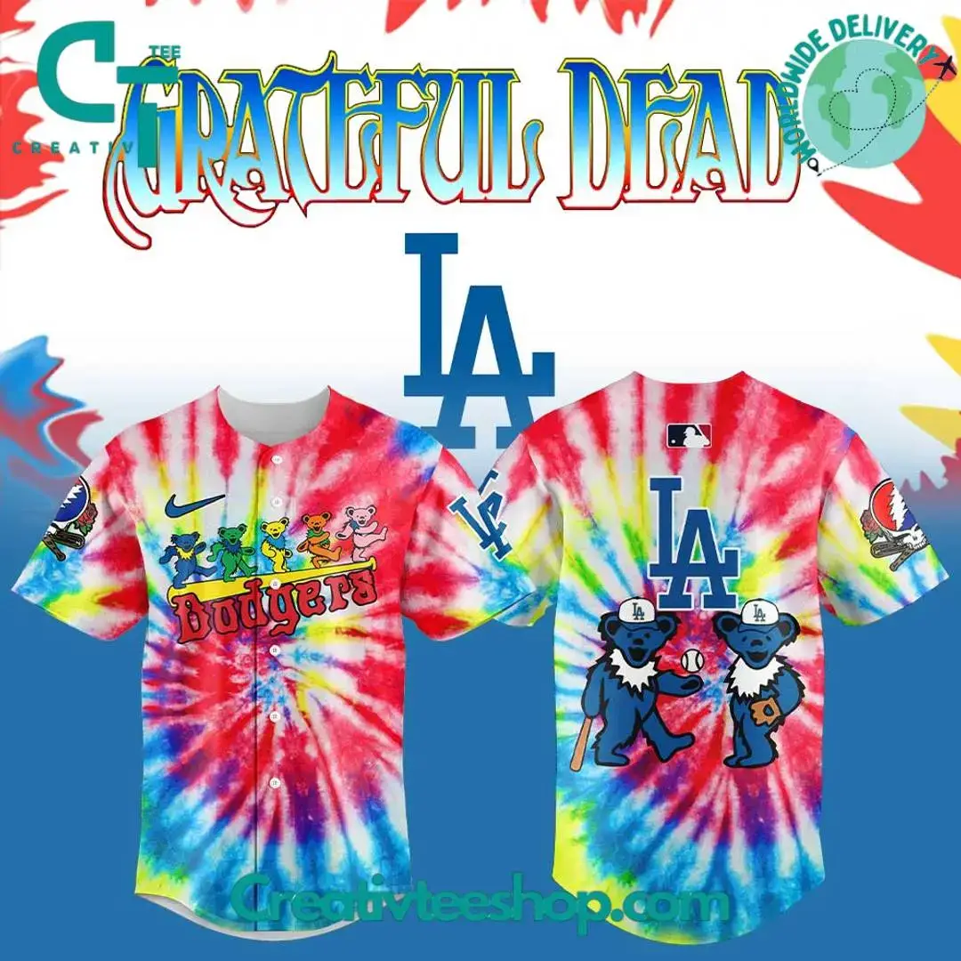 Los Angeles Dodgers X Grateful Dead Hippie Special New Baseball Jersey Image