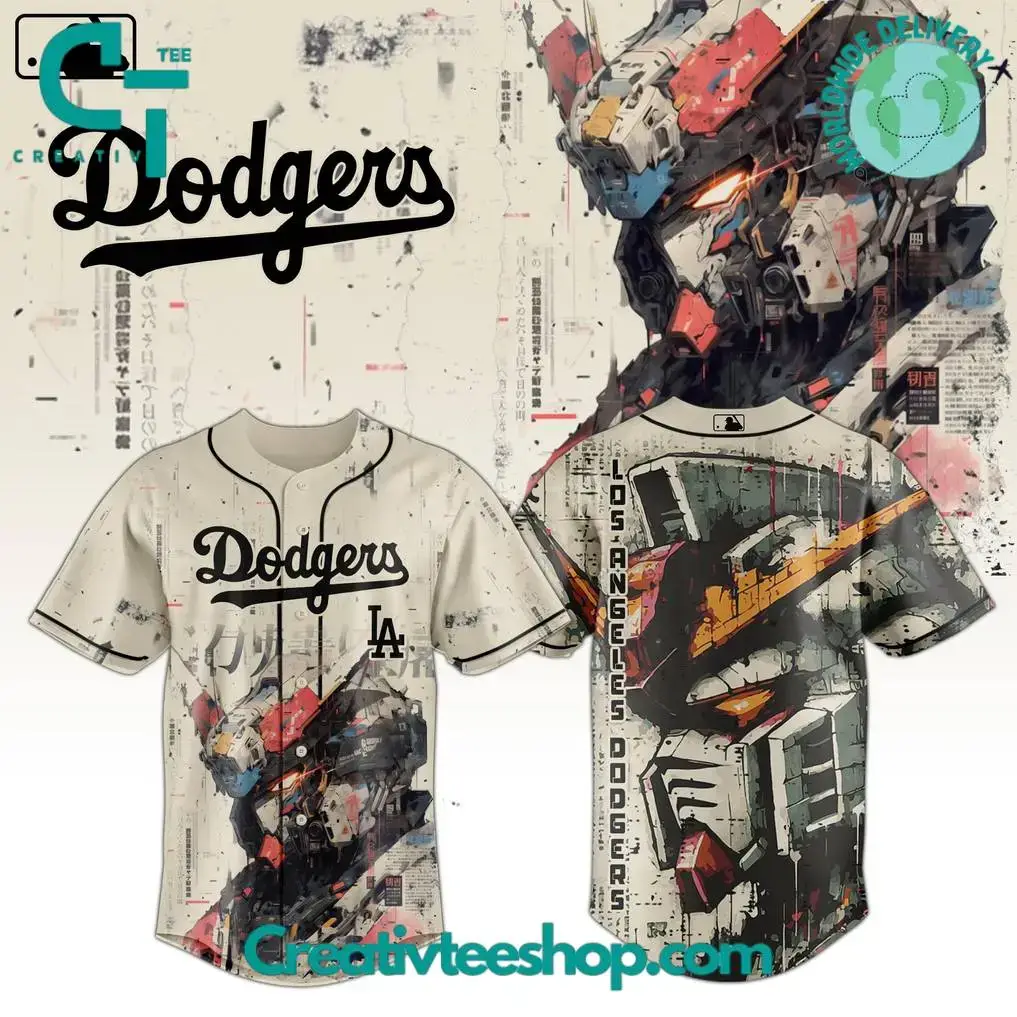 Los Angeles Dodgers X Gundam Robot Japan Edition 2025 Special Baseball Jersey Image
