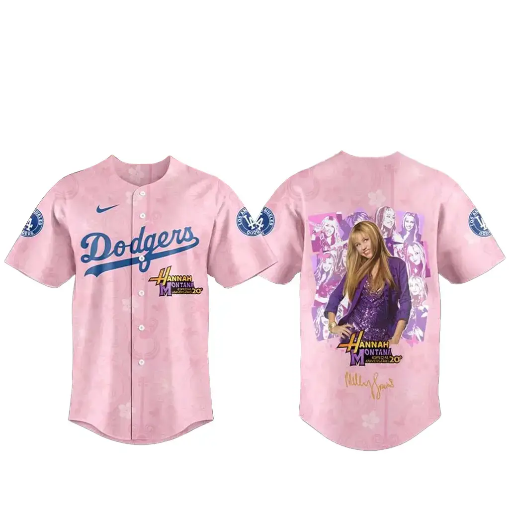 Los Angeles Dodgers x Hannah Montana 20th Anniversary Baseball Jersey Image