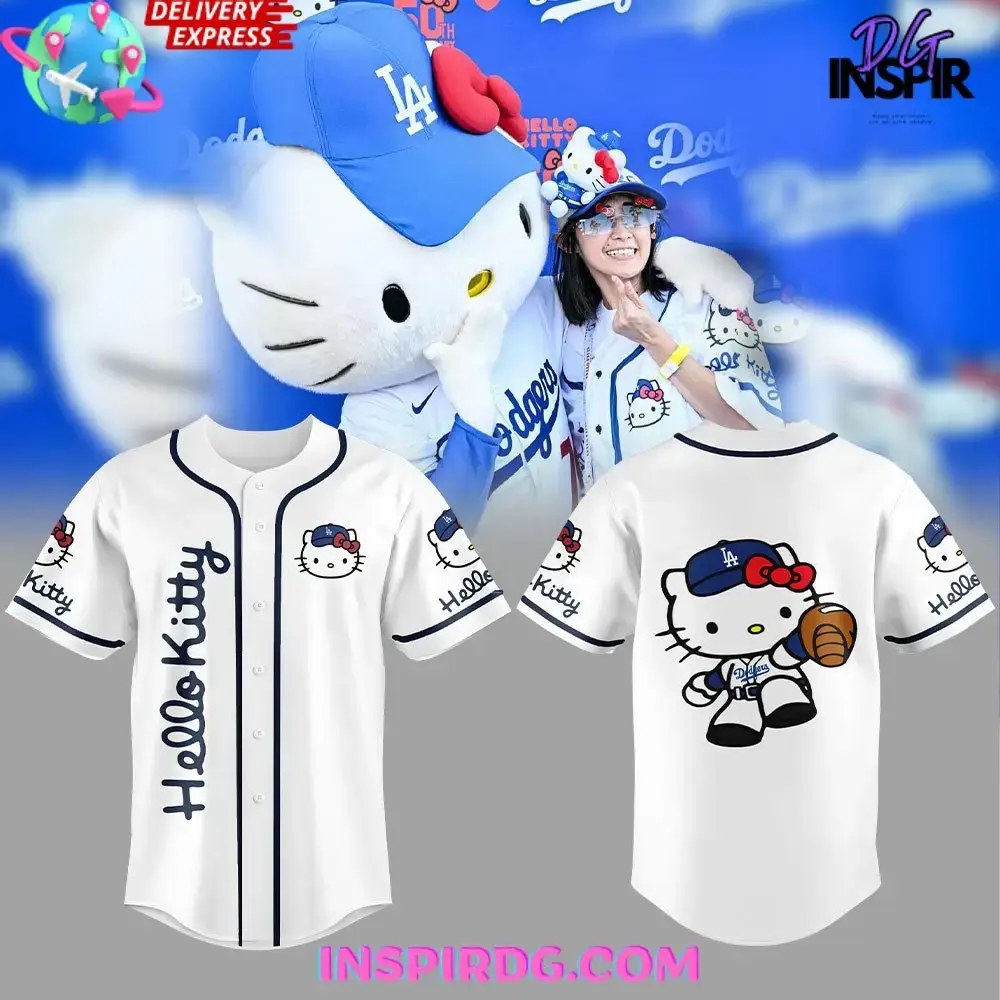 Los Angeles Dodgers X Hello Kitty 2024 Baseball Jersey Image