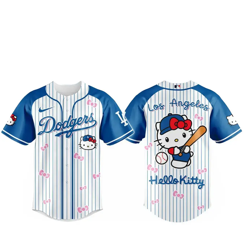 Los Angeles Dodgers x Hello Kitty 2026 And Sanrio World Baseball Jersey Image