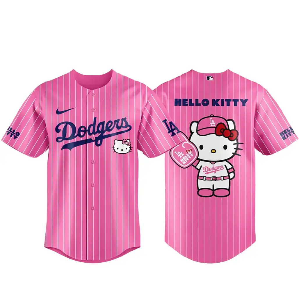 Los Angeles Dodgers x Hello Kitty 2026 Pink Baseball Jersey Image