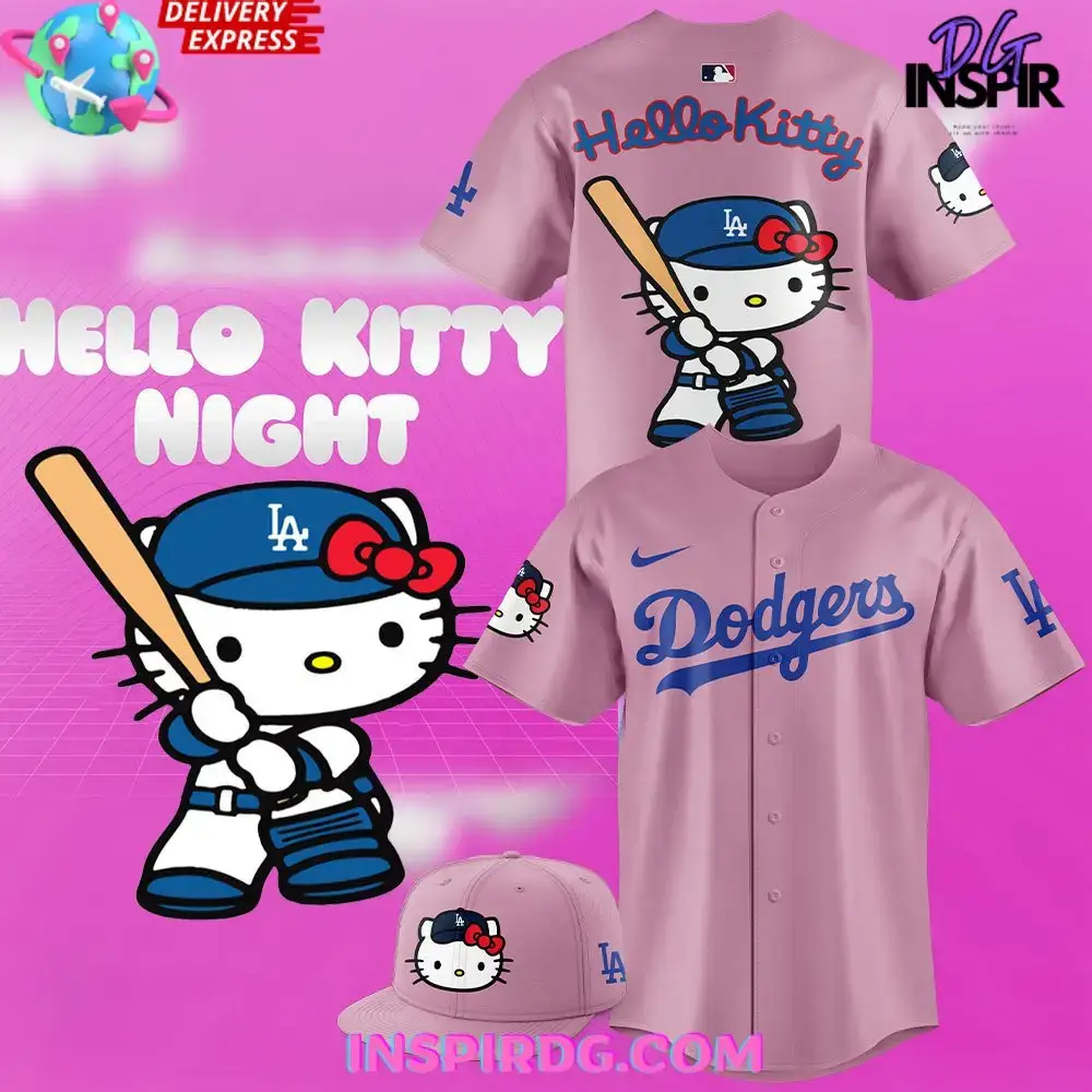Los Angeles Dodgers X Hello Kitty Night Baseball Jersey Image