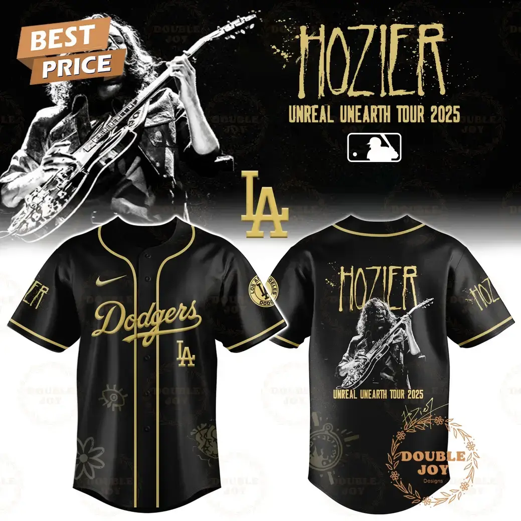 Los Angeles Dodgers x HOZIER Tour 2025 Unreal Unearth Edition Baseball Jersey Image