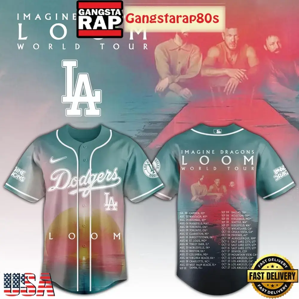 Los Angeles Dodgers x Imagine Dragons Loom World Tour 2025 Baseball Jersey Image