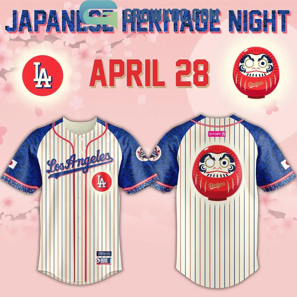 Los Angeles Dodgers x Japanese Heritage Night Baseball Jersey Image