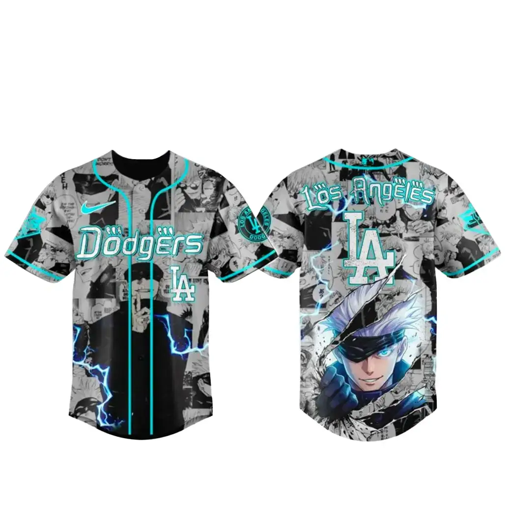 Los Angeles Dodgers x Jujutes Kaisen Infinite Void Baseball Jersey Image