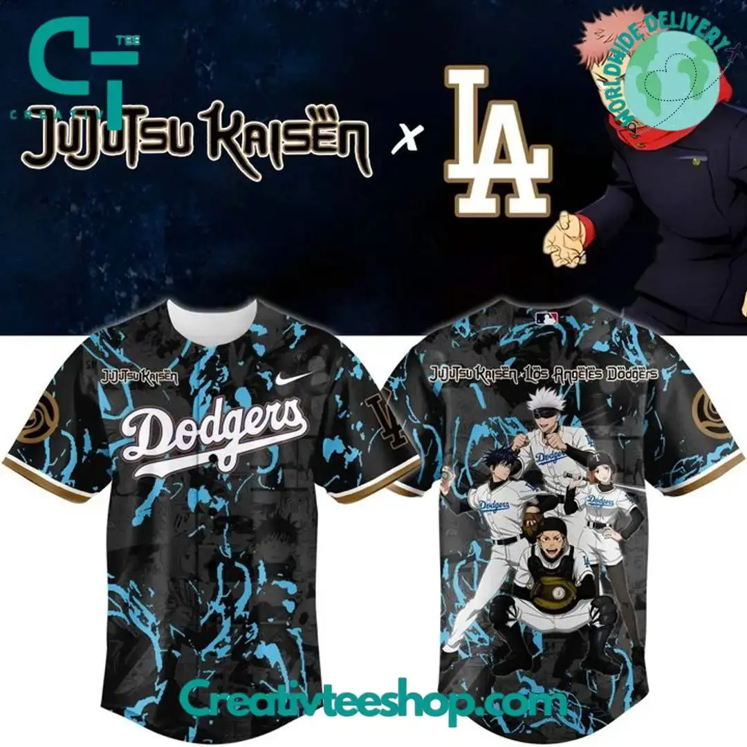 Los Angeles Dodgers X Jujutsu Kaisen Night 2025 Personalized Baseball Jersey Image