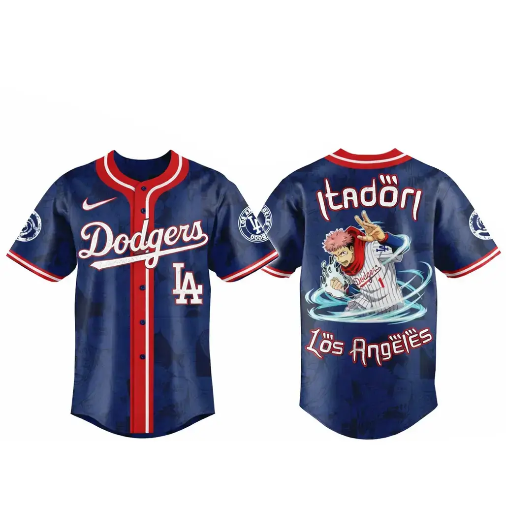 Los Angeles Dodgers x Jujutsu Kaisen Night Itadori 2026 Baseball Jersey Image