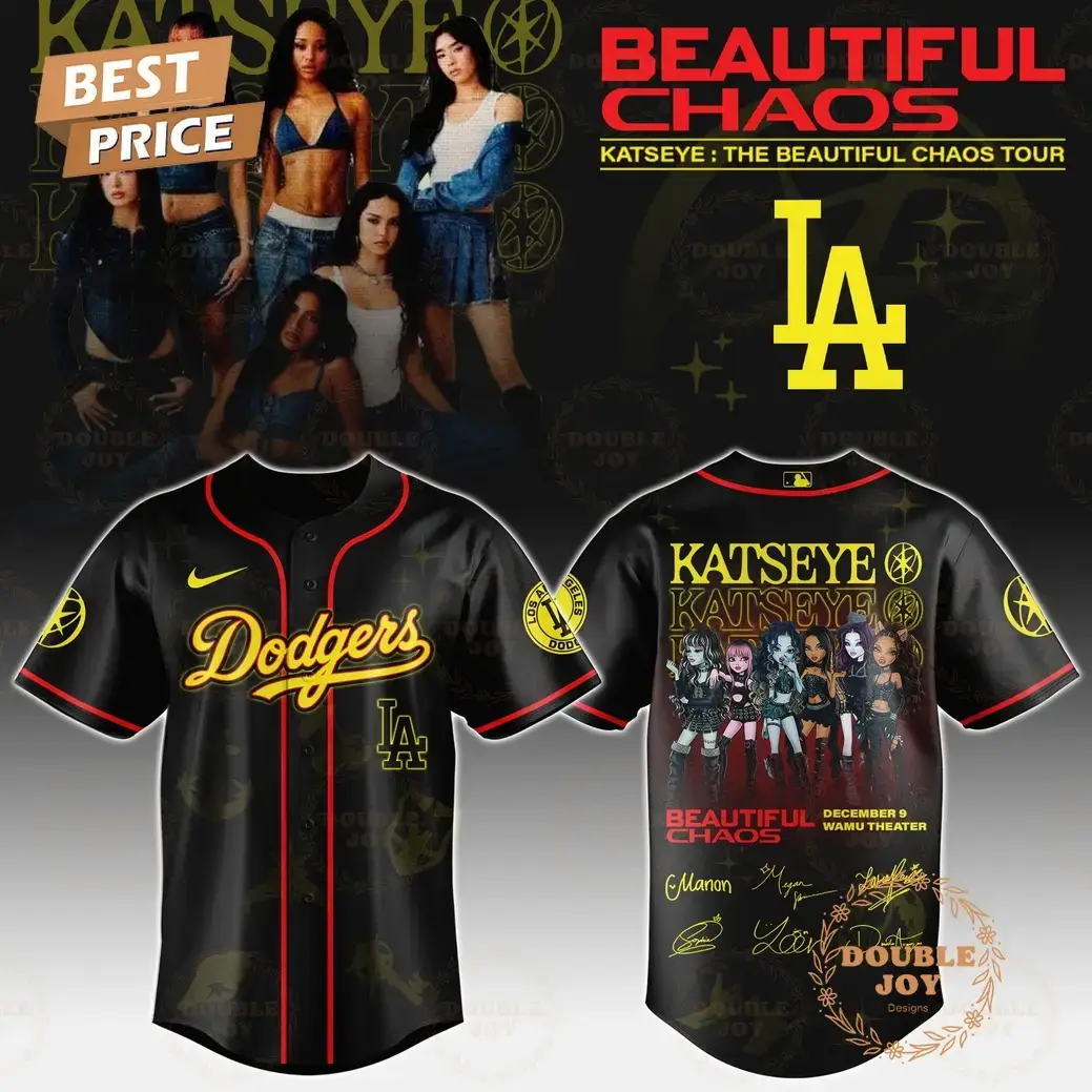 Los Angeles Dodgers x Katseye "The Beautiful Chaos Tour" 2025 Baseball Jersey Image