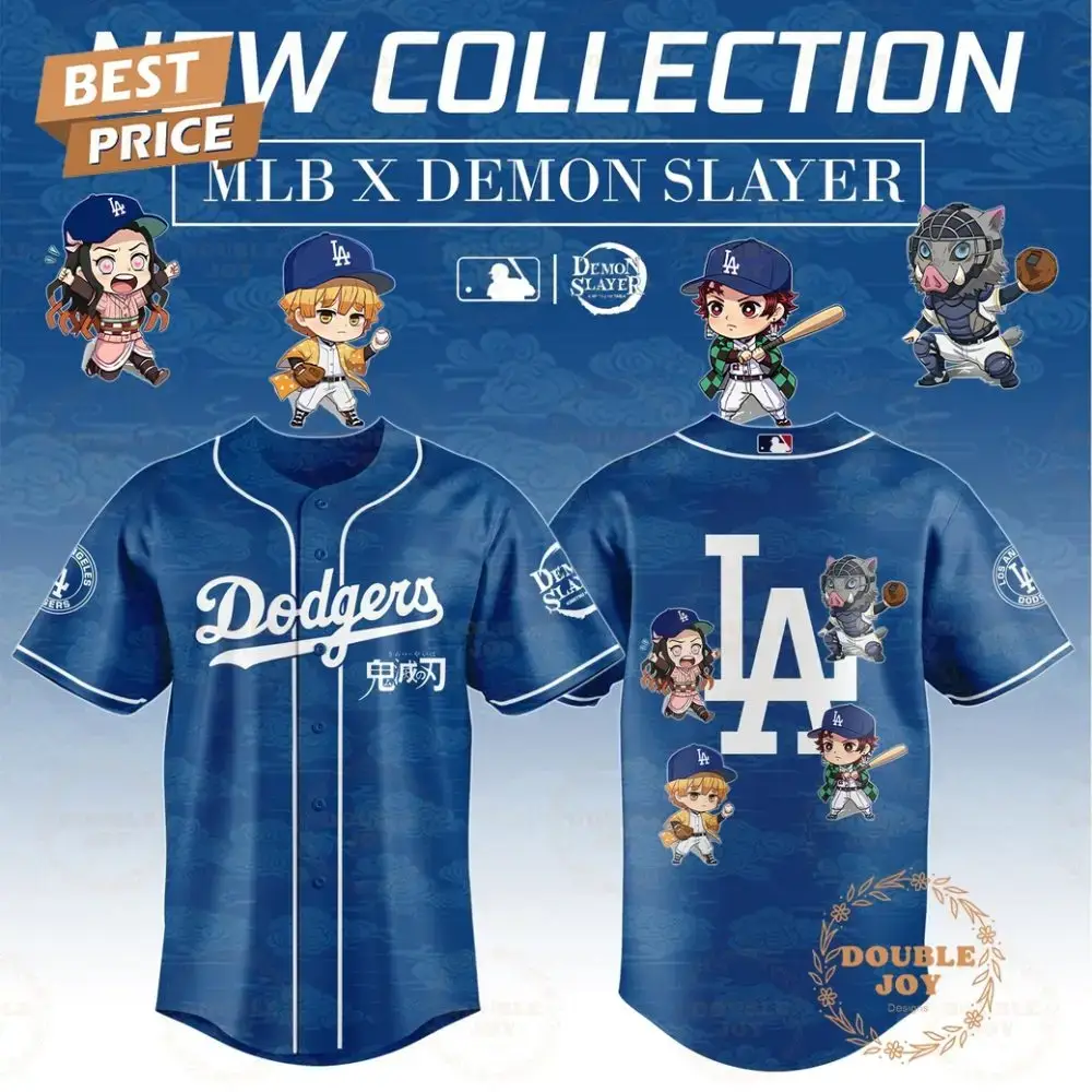 Los Angeles Dodgers X Kimetsu No Yaiba Special Edition Baseball Jersey Image