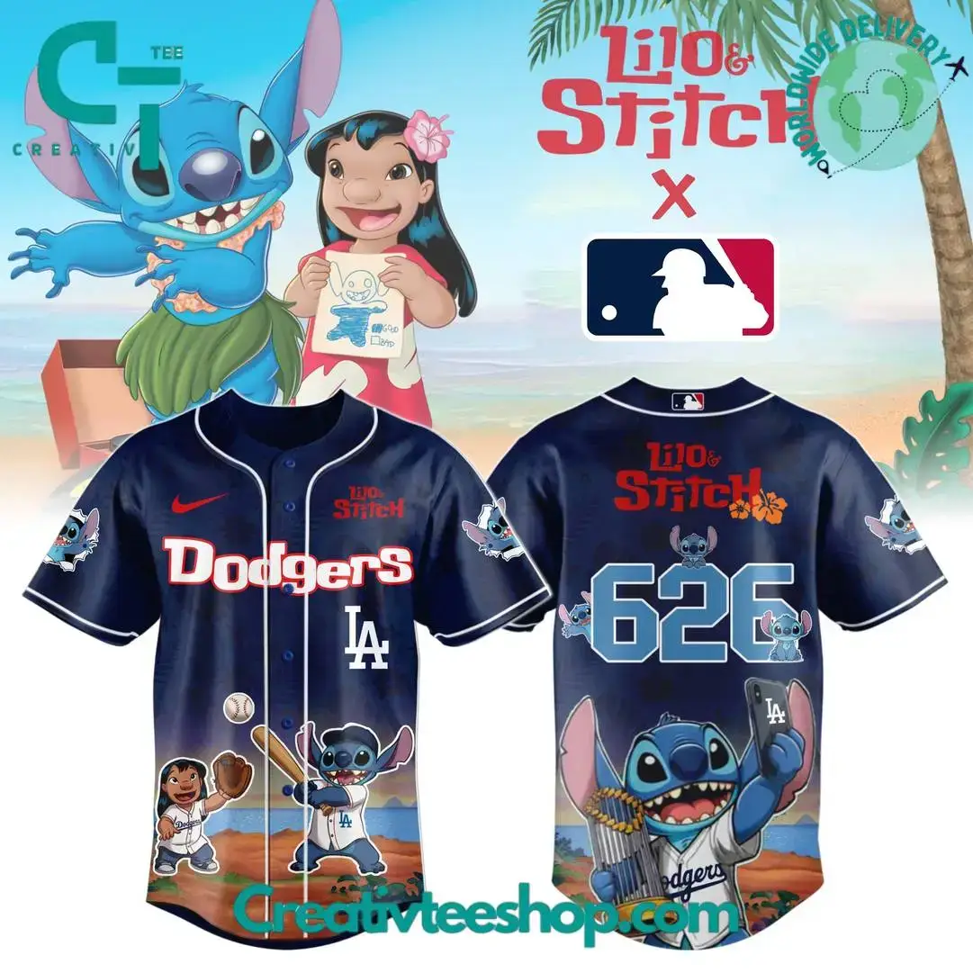Los Angeles Dodgers X Lilo & Stitch Special Baseball Jersey Image