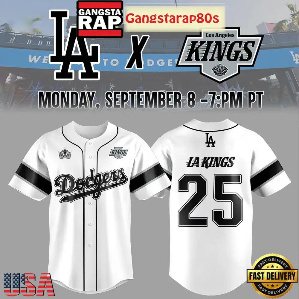 Los Angeles Dodgers x Los Angeles Kings 2025 Baseball Jersey Image