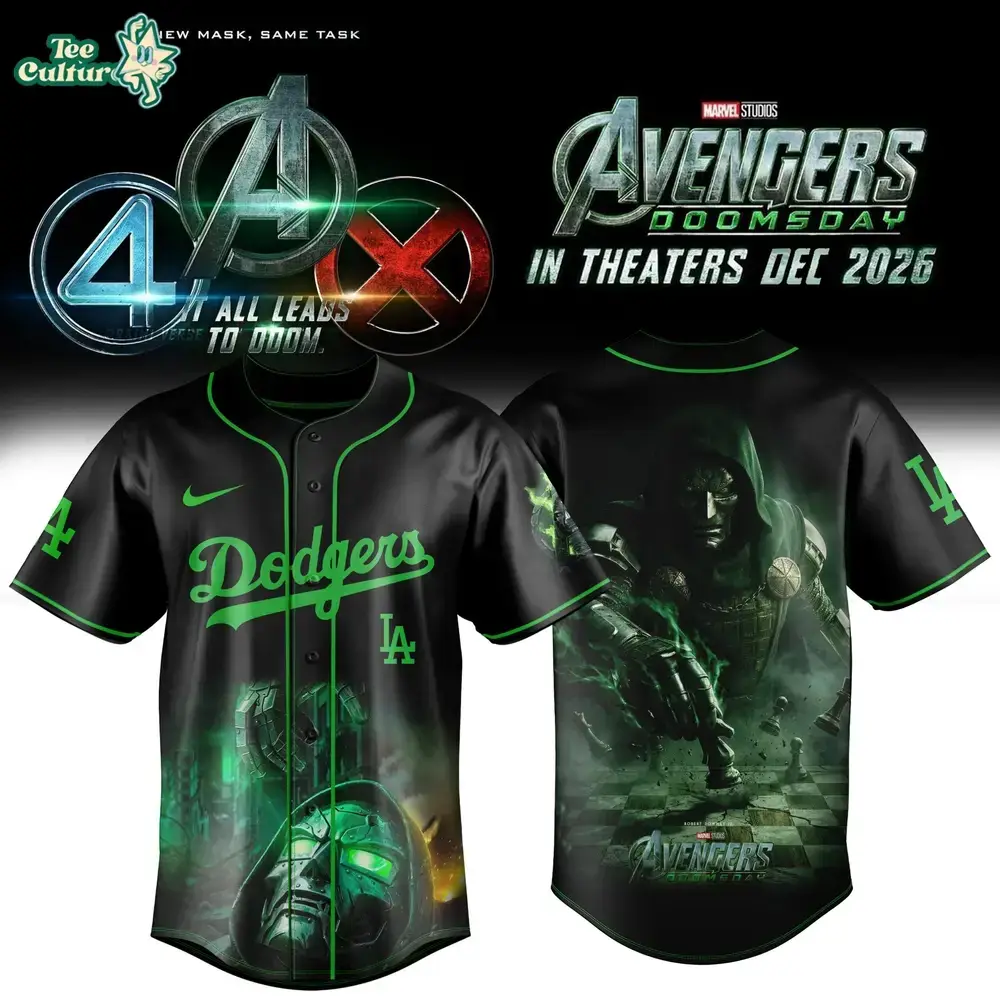 Los Angeles Dodgers x Marvel Avengers Doomsday 2026 Doctor Doom Limited MLB Jersey Image