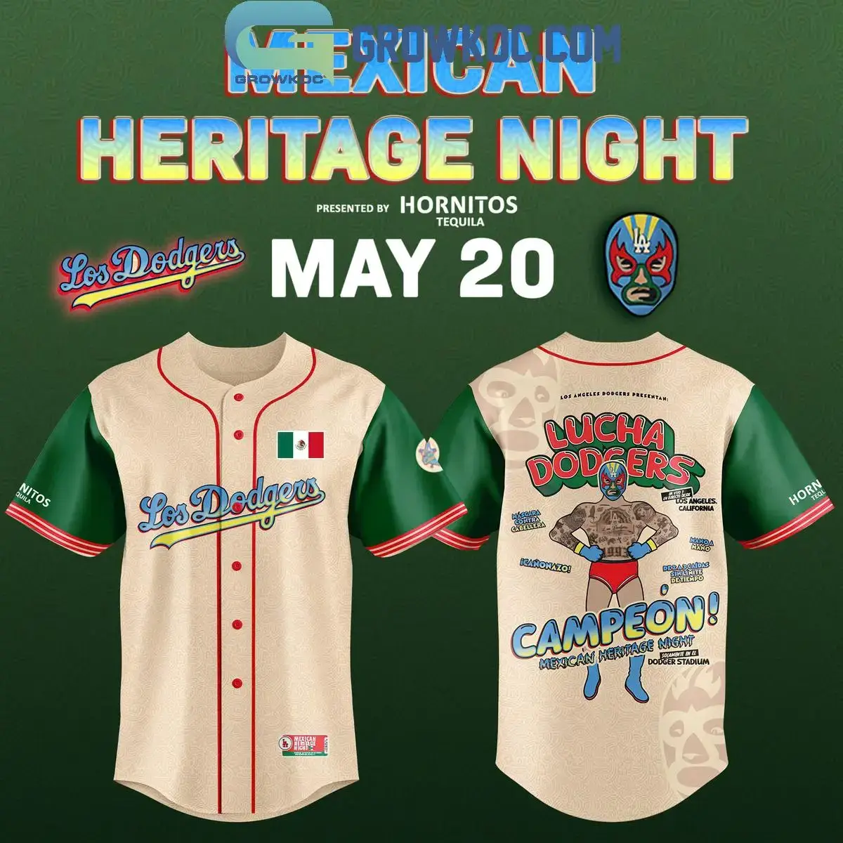 Los Angeles Dodgers x Mexican Heritage Night Baseball Jersey Image