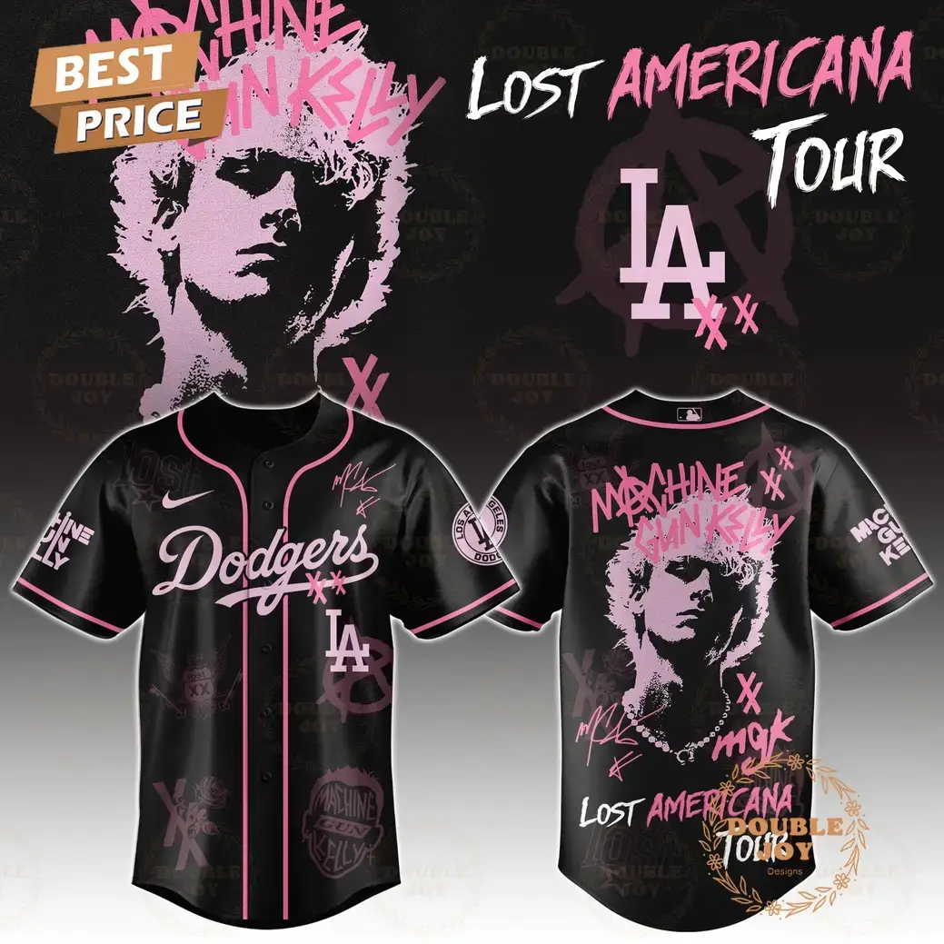 Los Angeles Dodgers x MGK Tour 2025 The Lost Americana Baseball Jersey Image