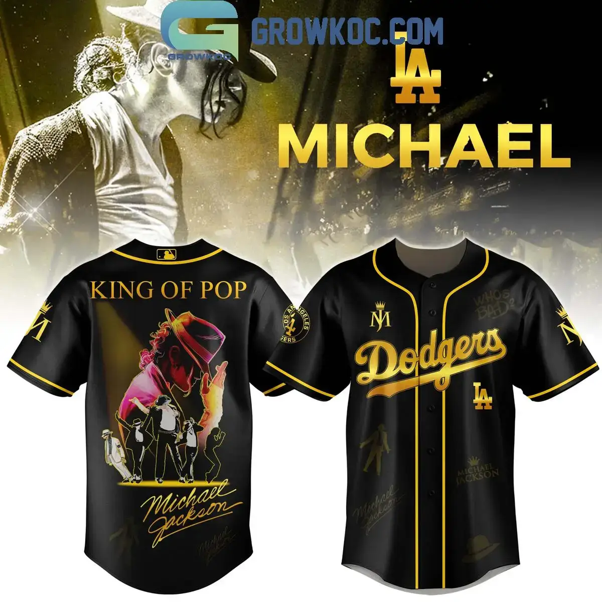 Los Angeles Dodgers x Michael Jackson King Of Pop Jersey Image