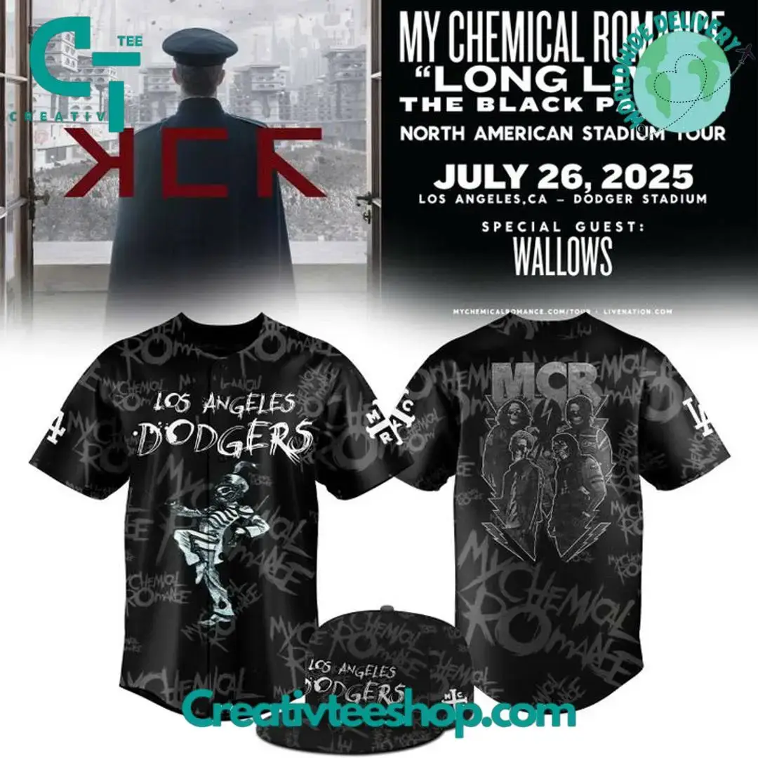 Los Angeles Dodgers X My Chemical Romance Concert Special Baseball Jesey Image