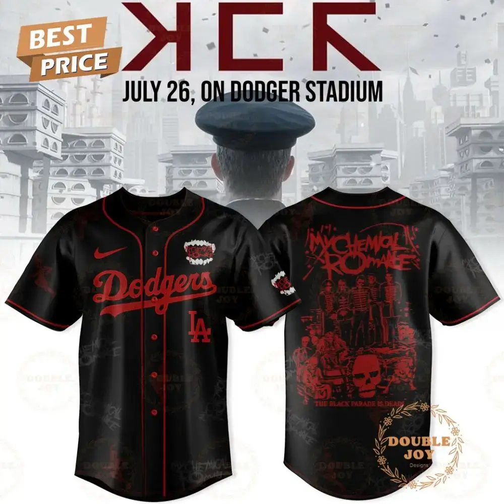 Los Angeles Dodgers X My Chemical Romance Long Live The Black Parade 2025 Limited Edition Baseball Jersey Image