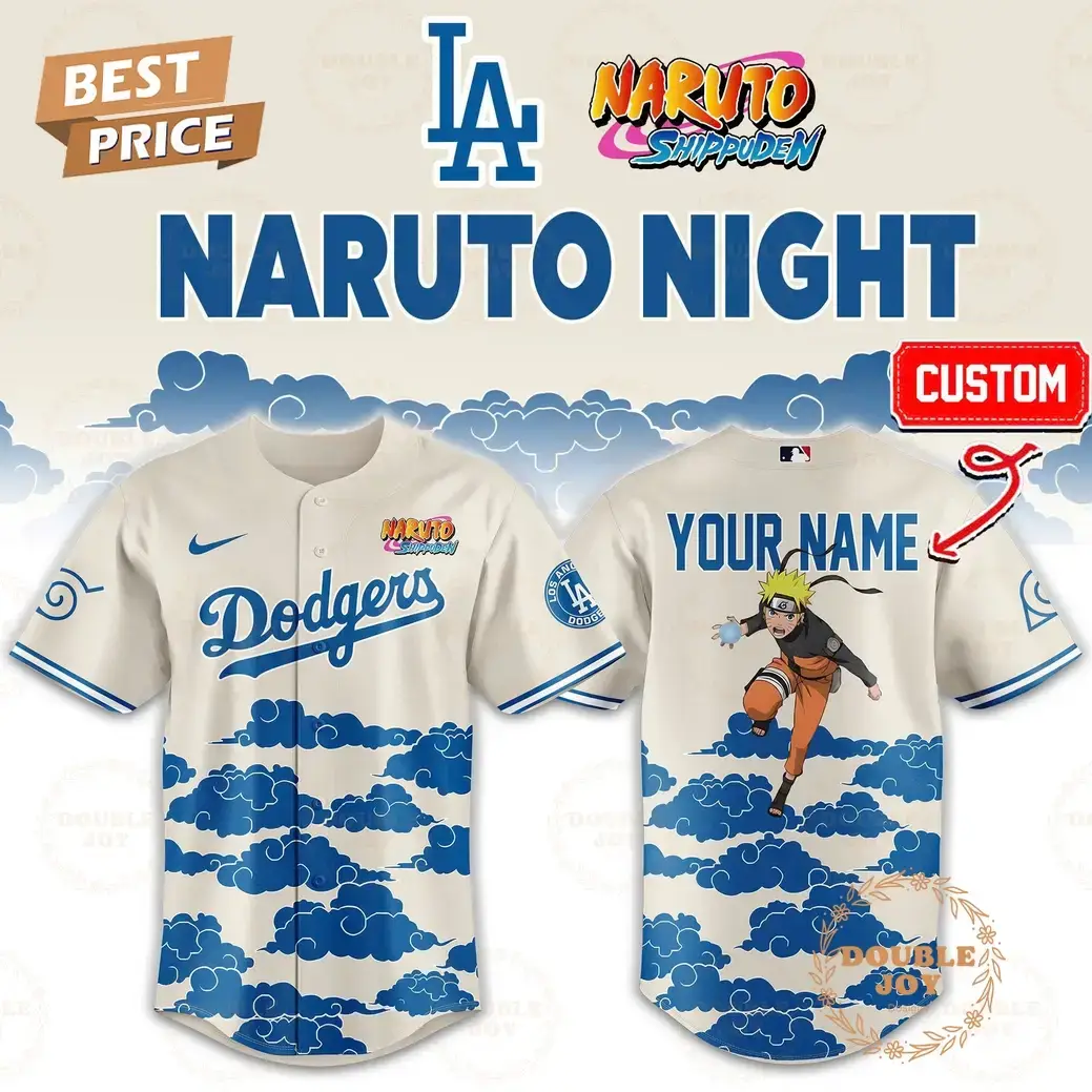 Los Angeles Dodgers x Naruto 2026 Custom Name Baseball Jersey Image