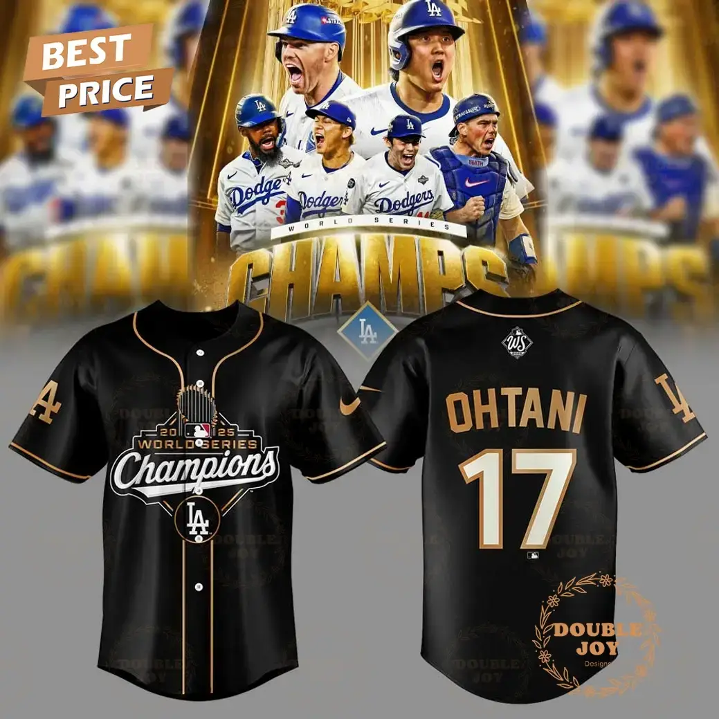 Los Angeles Dodgers x Ohtani 2025 World Series Champions Baseball Jersey Image