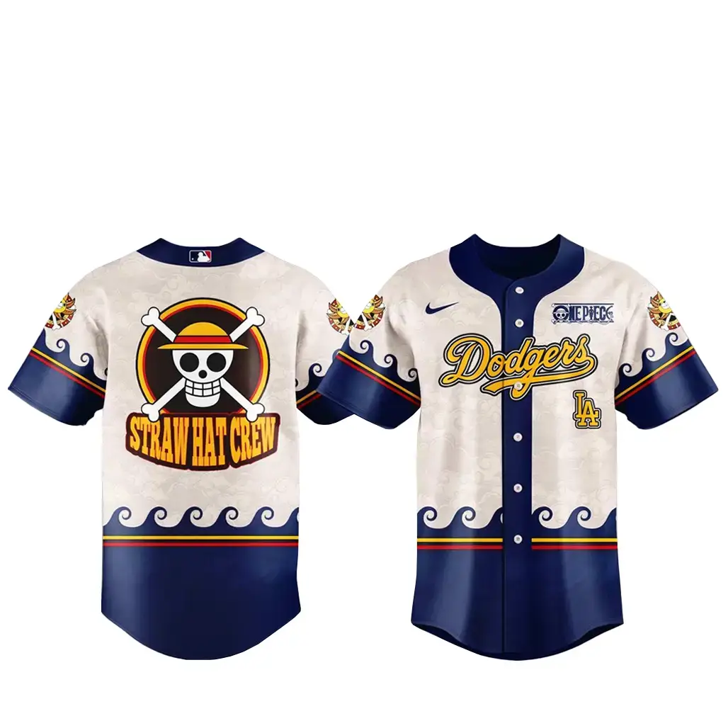 Los Angeles Dodgers x One Piece Night 2026 Straw Hat Crew Baseball Jersey Image