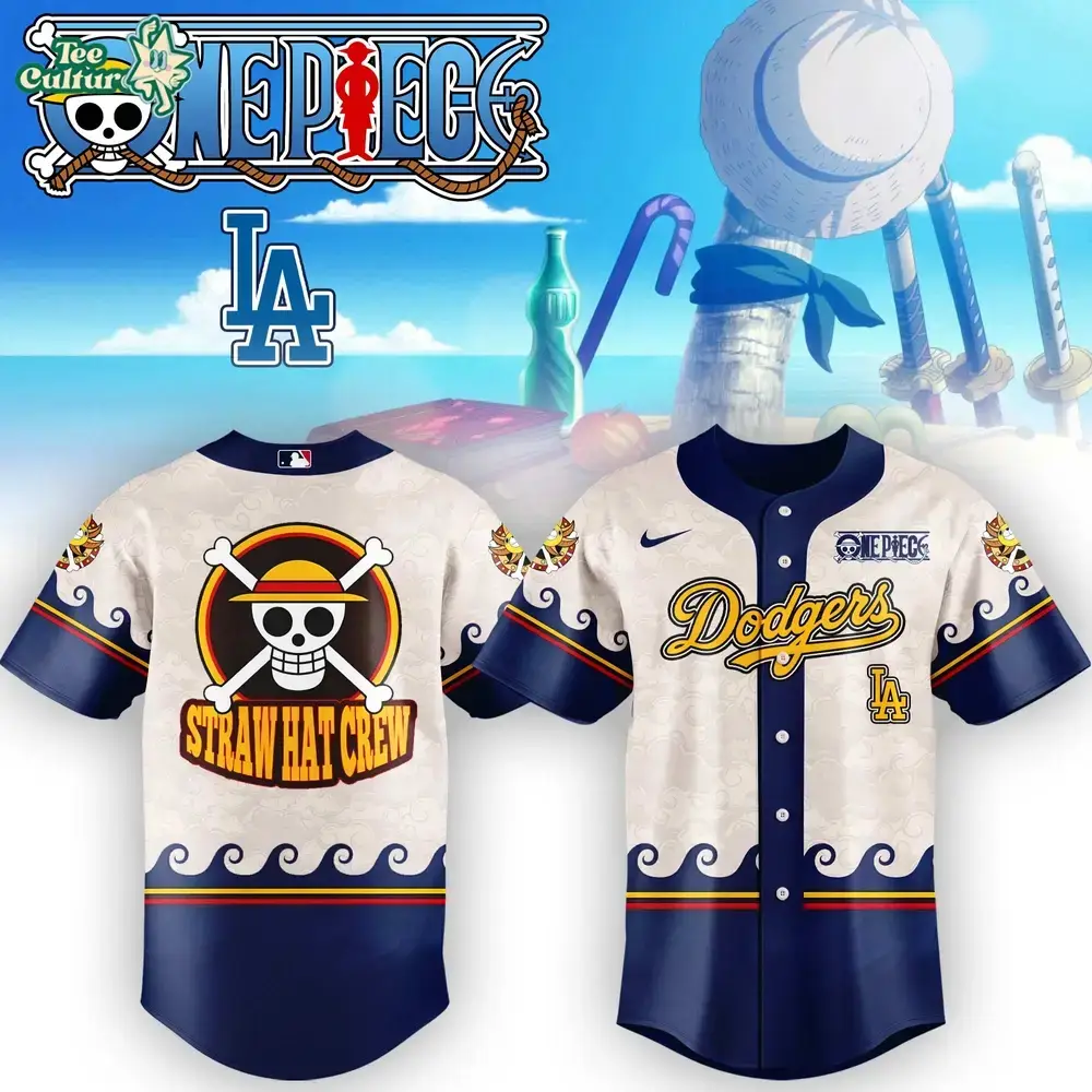 Los Angeles Dodgers x One Piece Straw Hat Crew Jersey Image