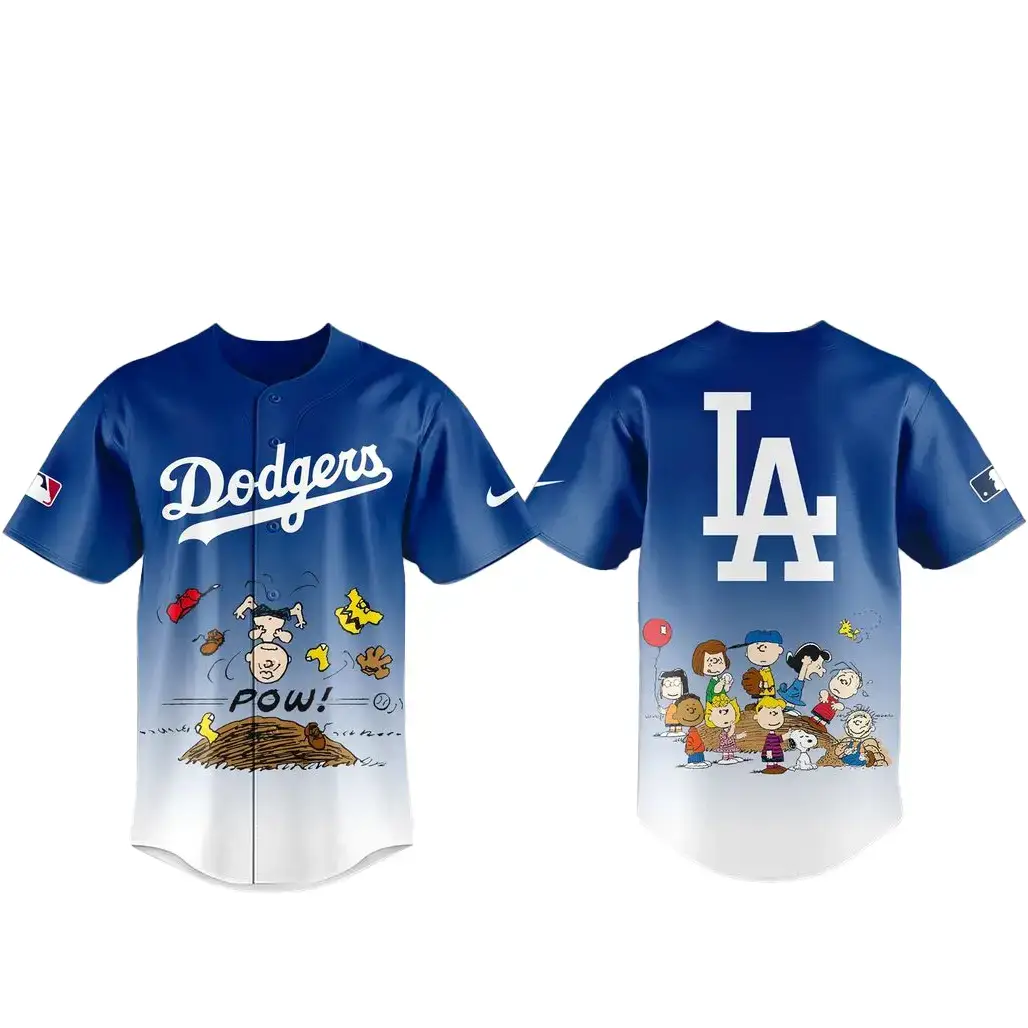 Los Angeles Dodgers x Peanuts Baseball Jersey Image