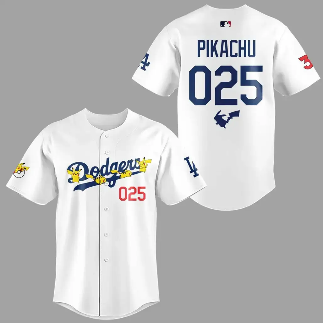 Los Angeles Dodgers x Pokemon 30th Anniversary 2026 Personalized Baseball Jersey Image