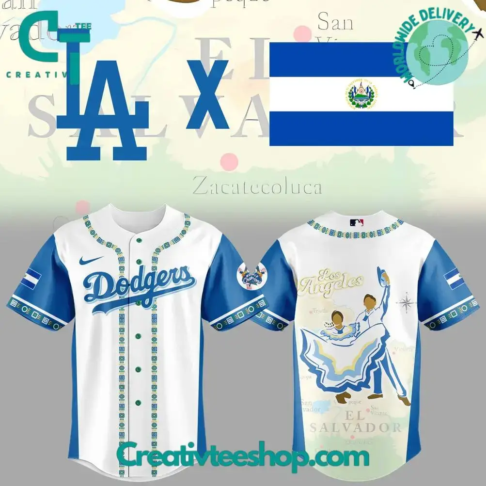 Los Angeles Dodgers X Salvadoran Heritage Night Special Baseball Jersey Image