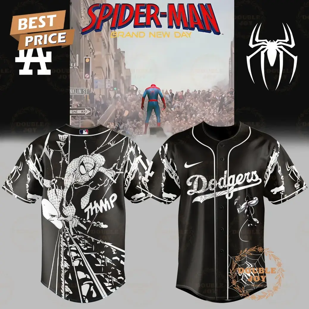 Los Angeles Dodgers x Spider Man - Brand New Day 2025 Black Edition Baseball Jersey Image