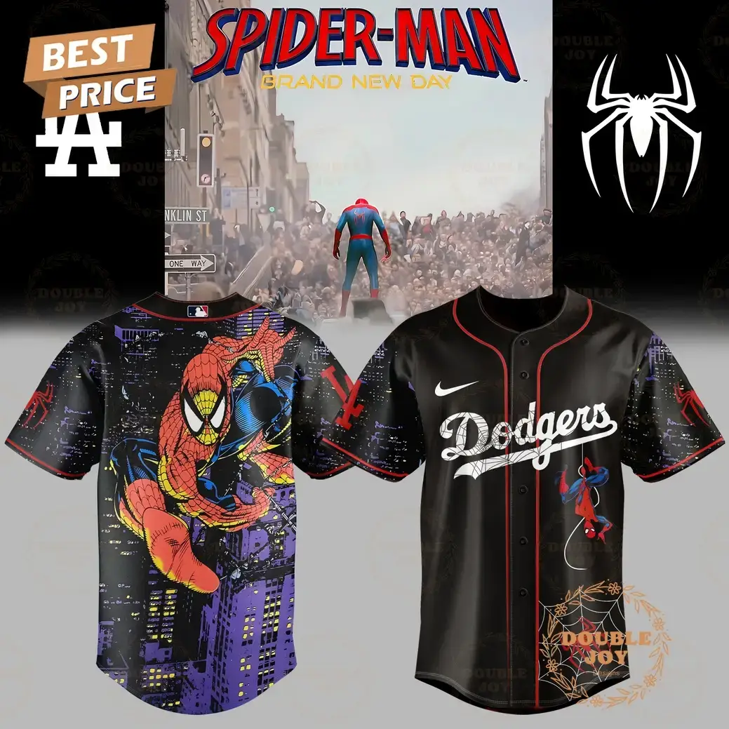 Los Angeles Dodgers x Spider Man - Brand New Day 2025 Black Edition V2 Baseball Jersey Image