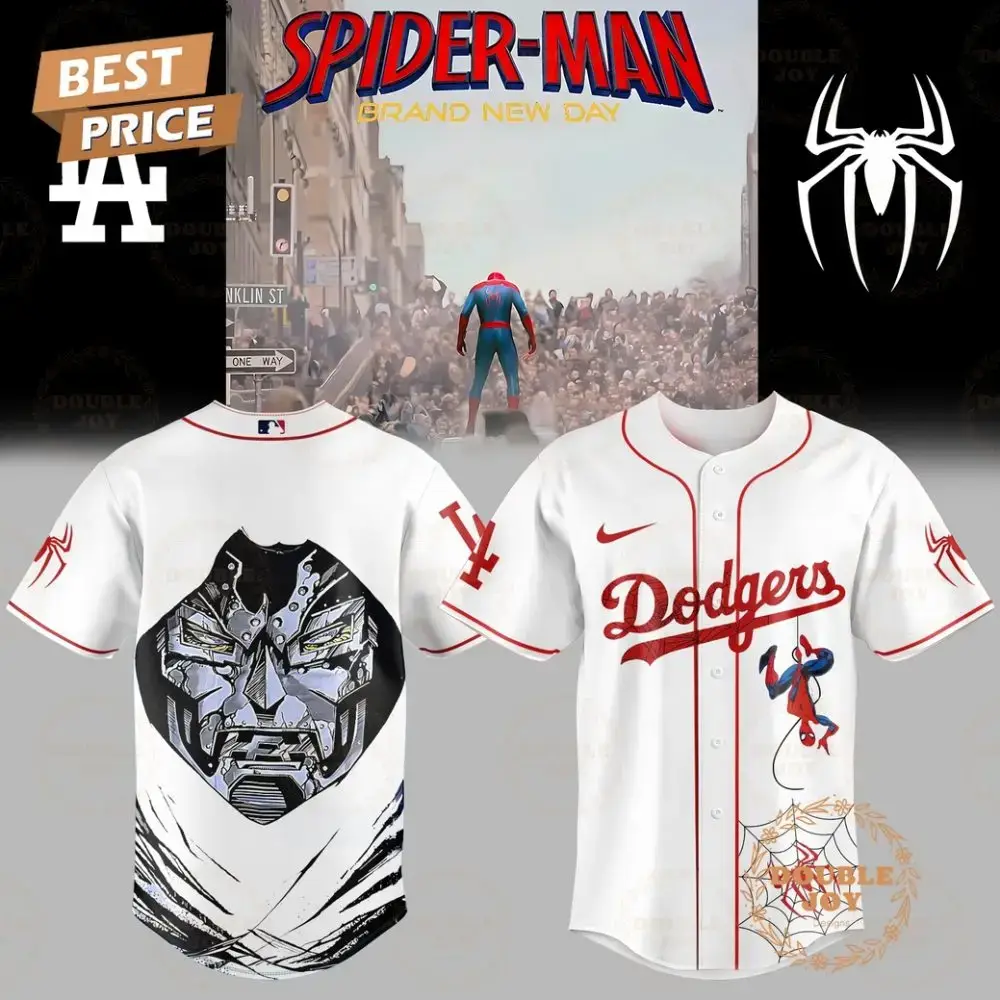 Los Angeles Dodgers X Spider Man - Brand New Day 2025 Dr.Doom White Edition Baseball Jersey Image