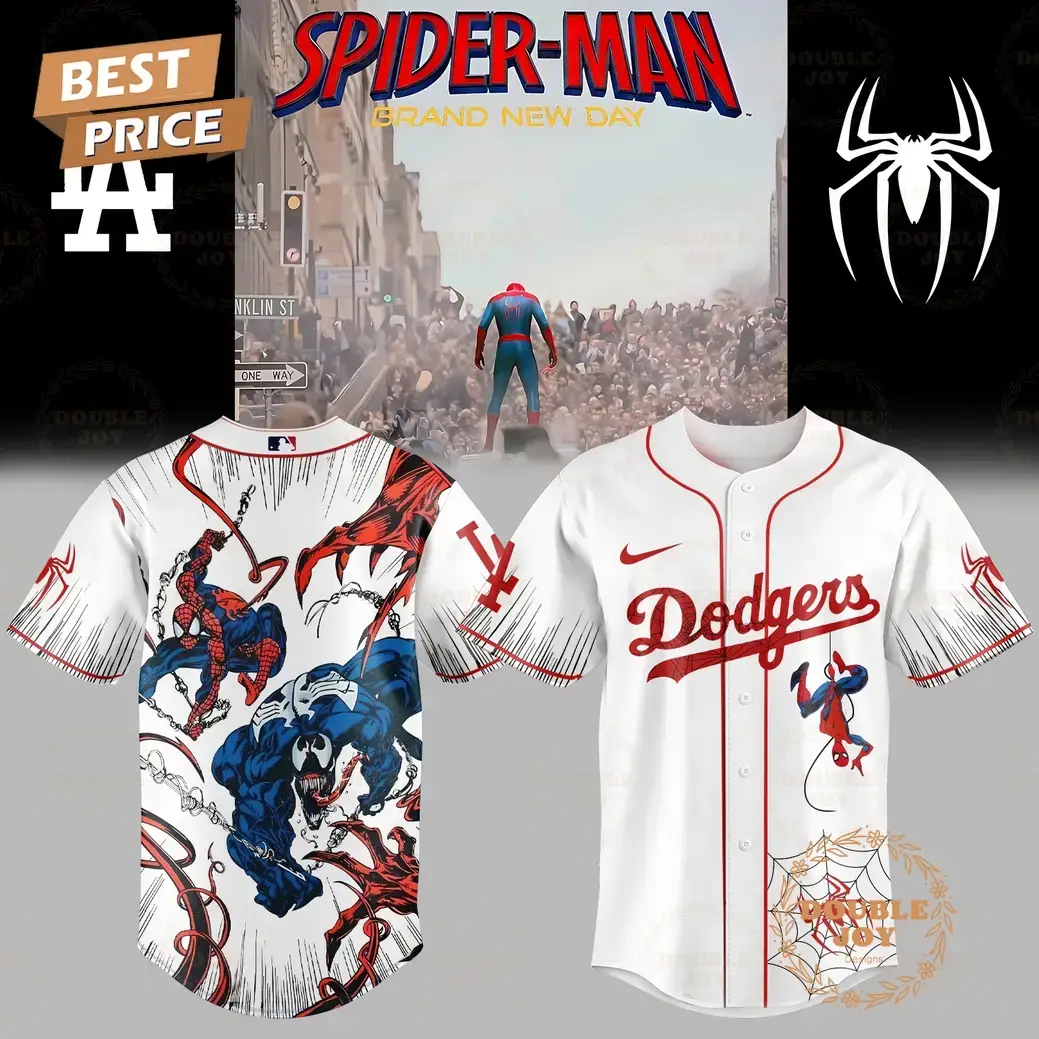 Los Angeles Dodgers x Spider Man - Brand New Day 2025 Venom V3 White Edition Baseball Jersey Image