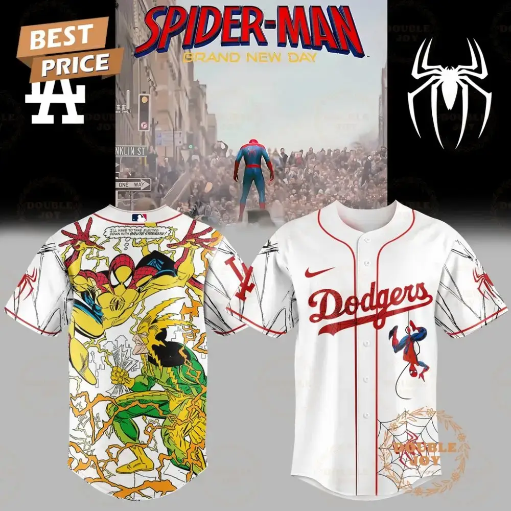 Los Angeles Dodgers X Spider Man - Brand New Day 2025 White Edition Baseball Jersey Image