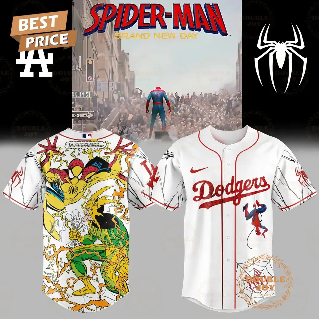 Los Angeles Dodgers x Spider Man - Brand New Day 2025 White Edition Baseball Jersey Image